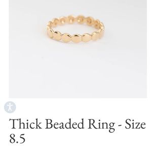 Yearly Company 14k gold beaded ring, size 8.5